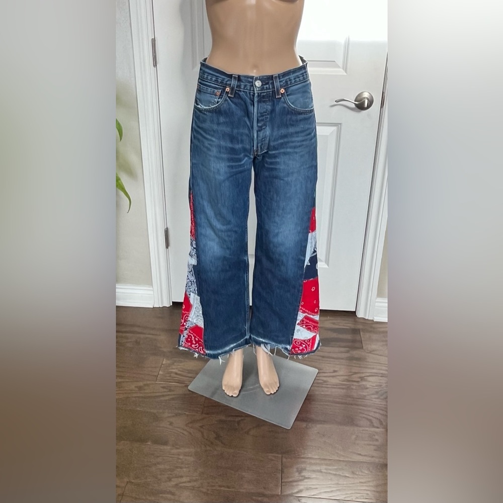 Freepeople Sammy Rialto Wide Leg 501 Button Fly Reworked Jeans